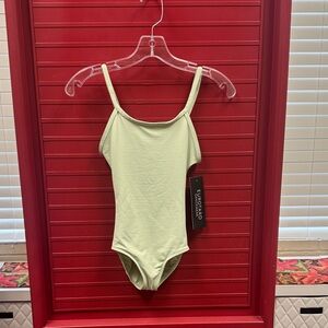 Kids Light Green medium leotard with adjustable straps